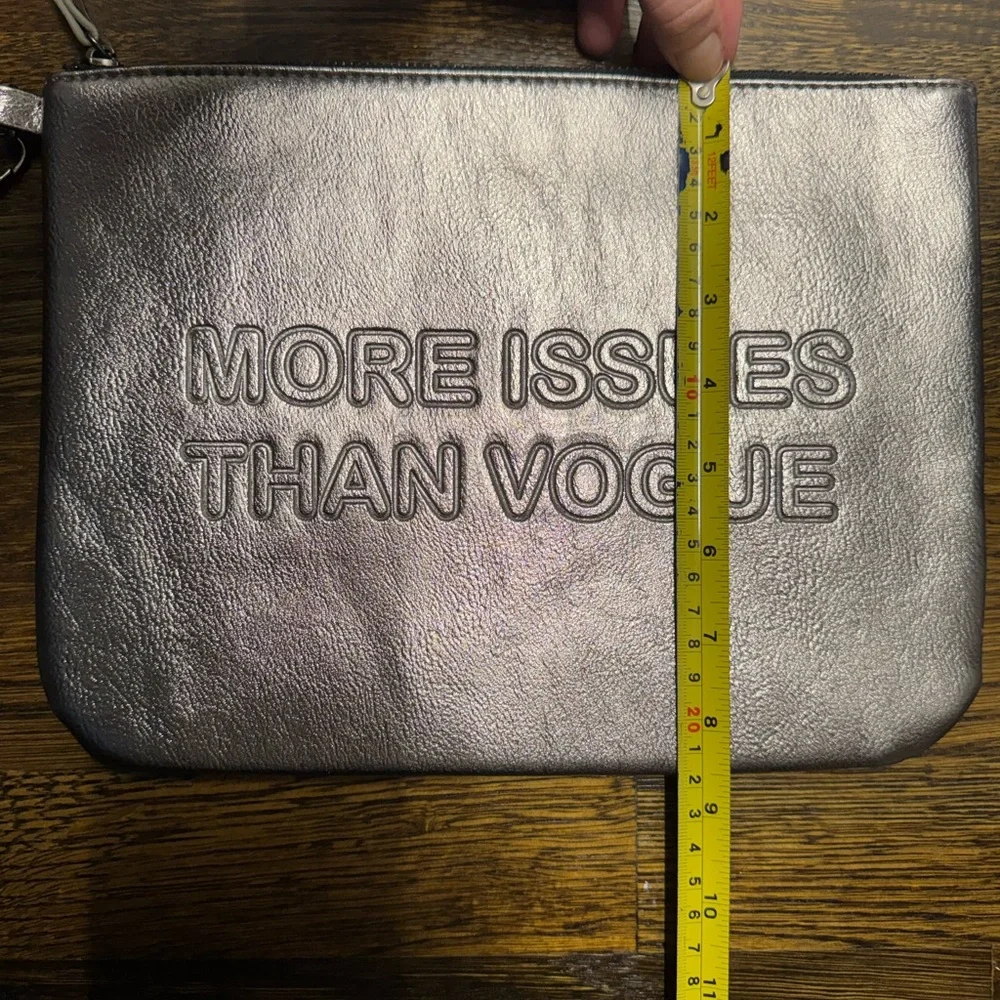 Metallic Silver Pouch with Text